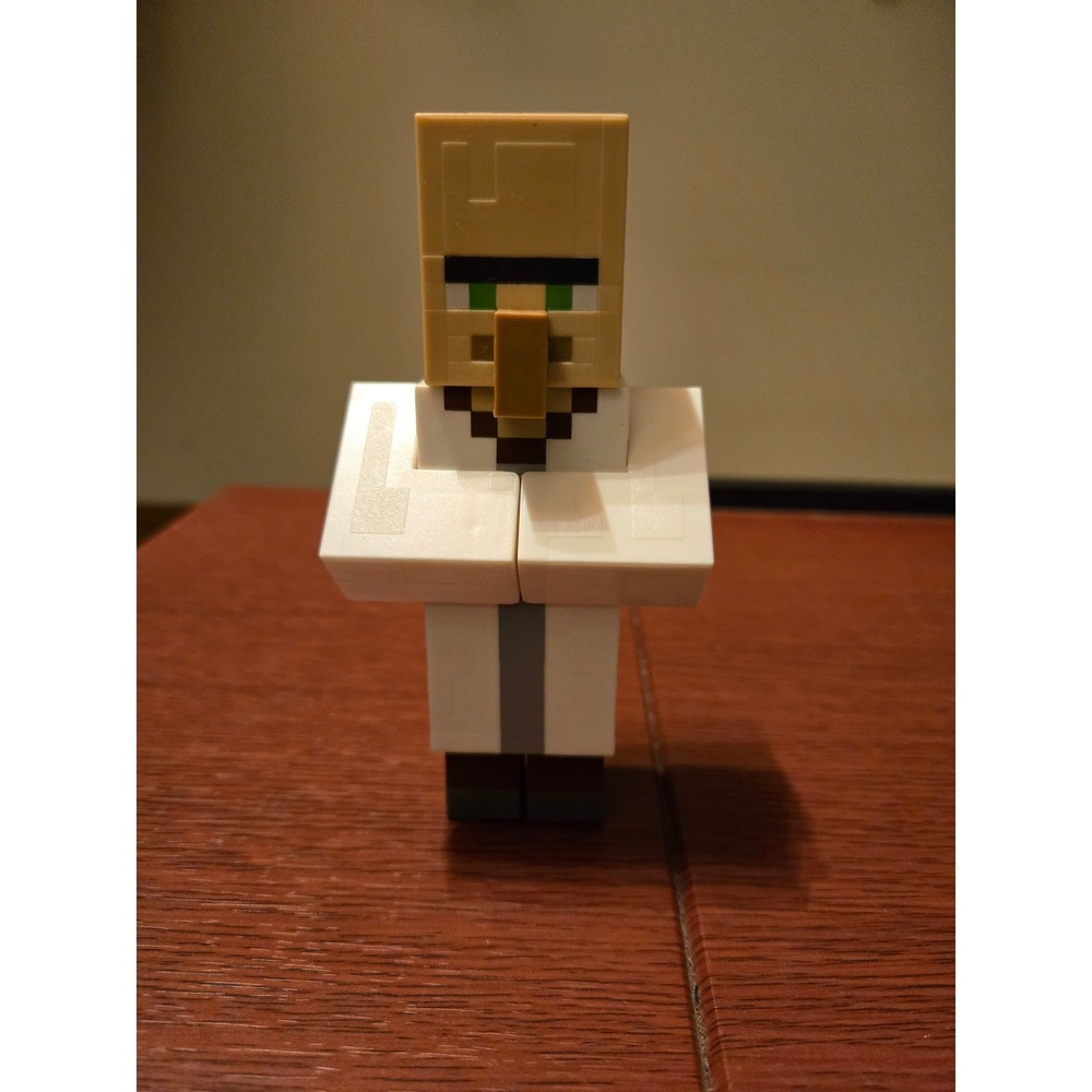 Minecraft Librarian Villager Action Figure White Robe Articulated Toy